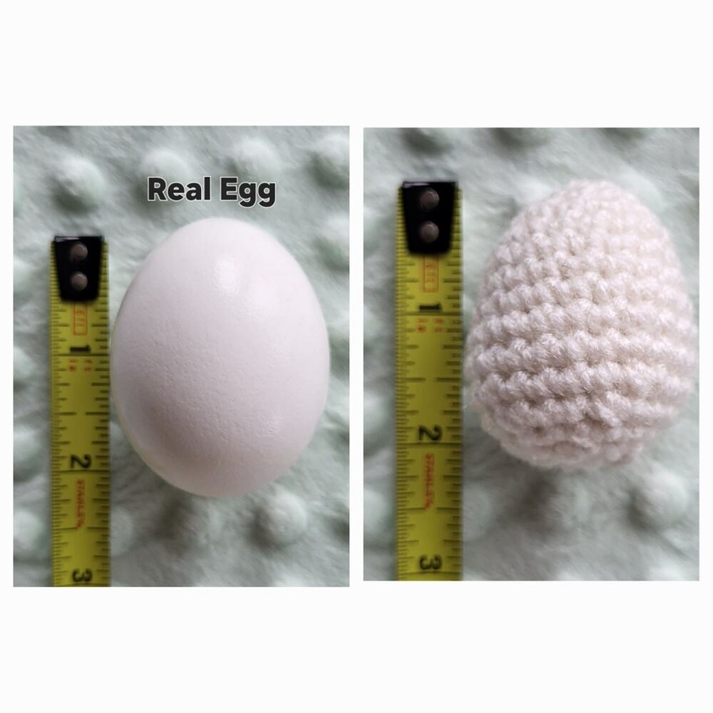 Crochet Eggs - Coral Lime White - Set of Six - Handmade - Picture 5 of 6